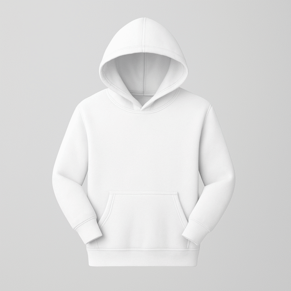 Kids Plain Hoodie (White)