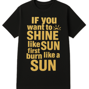 Round Neck Printed T-shirt (Black)