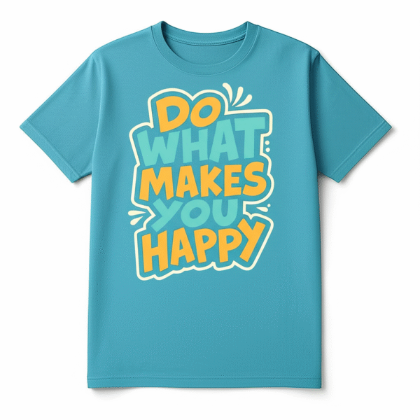 Round Neck Printed T-shirt (Sky Blue)