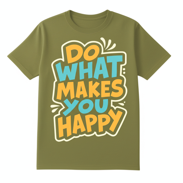 Round Neck Printed T-shirt (Olive Green)